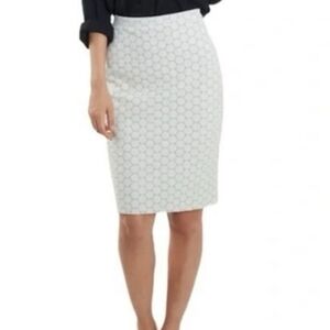 Leota ivory black dot luxe stirch fix pencil skirt XLarge